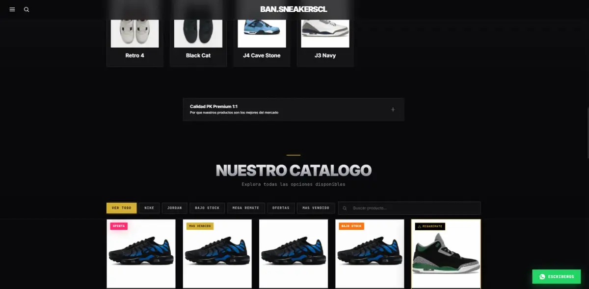 Catálogo de Ban Sneakers con zapatillas y ofertas